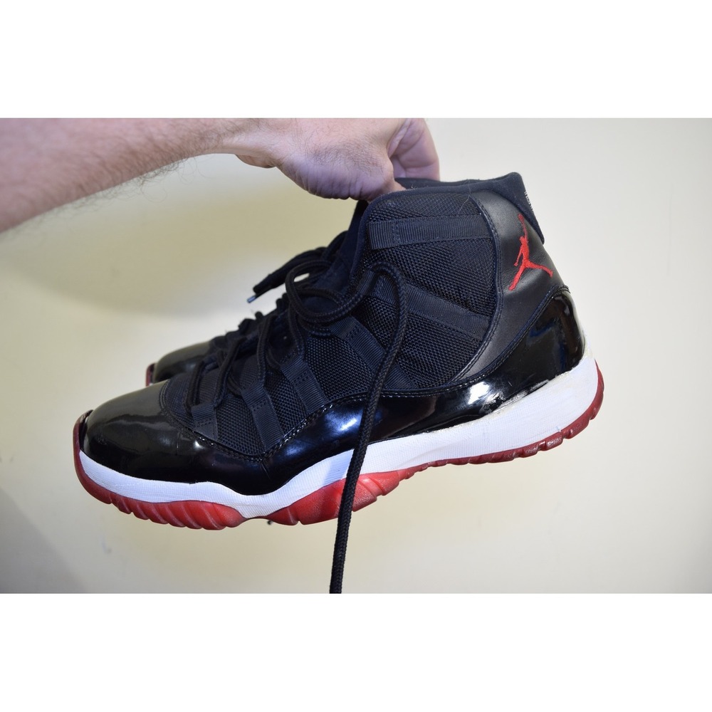 Nike 2012 Air Jordan 11 Retro Bred Patent 378037-010 MENS 12 NEED SOLES REGLUED - Picture 3 of 16